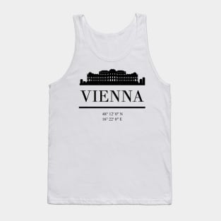 VIENNA AUSTRIA BLACK SILHOUETTE SKYLINE ART Tank Top